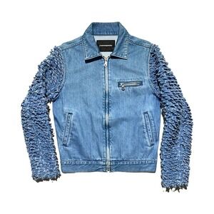 Phenomenon Hand cut Scalloped shredded sleeve jacket